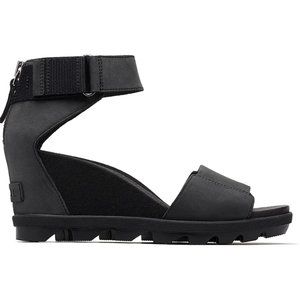 Sorel Women's Joanie II Leather Sandals Ankle Straps Black 7.5